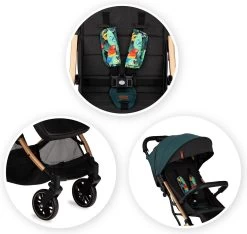 MoMi Wandelwagen - Compacte Lichtgewicht Buggy - Estelle - Green-Gold (geschikt Van 6mnd - 15kg) -Babyproducten Uitverkoop 1200x1139 4
