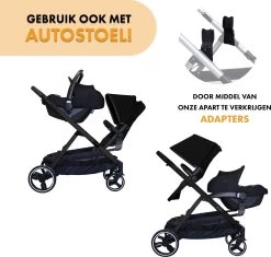 Deryan Evy Kinderwagen - Duo Kinderwagen - Uitbreidbaar - Inclusief Reiswieg - Zwart -Babyproducten Uitverkoop 1200x1140 2