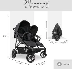 Hauck Uptown Duo Melange Broertje/zusje Kinderwagen Black 18 Hauck Uptown Duo Melange Broertje/zusje Kinderwagen Black -Babyproducten Uitverkoop 1200x1146 1