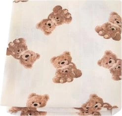 Hydrofiele Doek - Hydrofiele Doek XL - Teddybeer - 120x120cm - Hydrofiel - Swaddle - Multidoek - Superzacht - Hydrofiele Luier -XL - Bamboe - Hydrofiele Doek Teddybeer - Omslagdoek - Emmailloter - Kraamcadeau