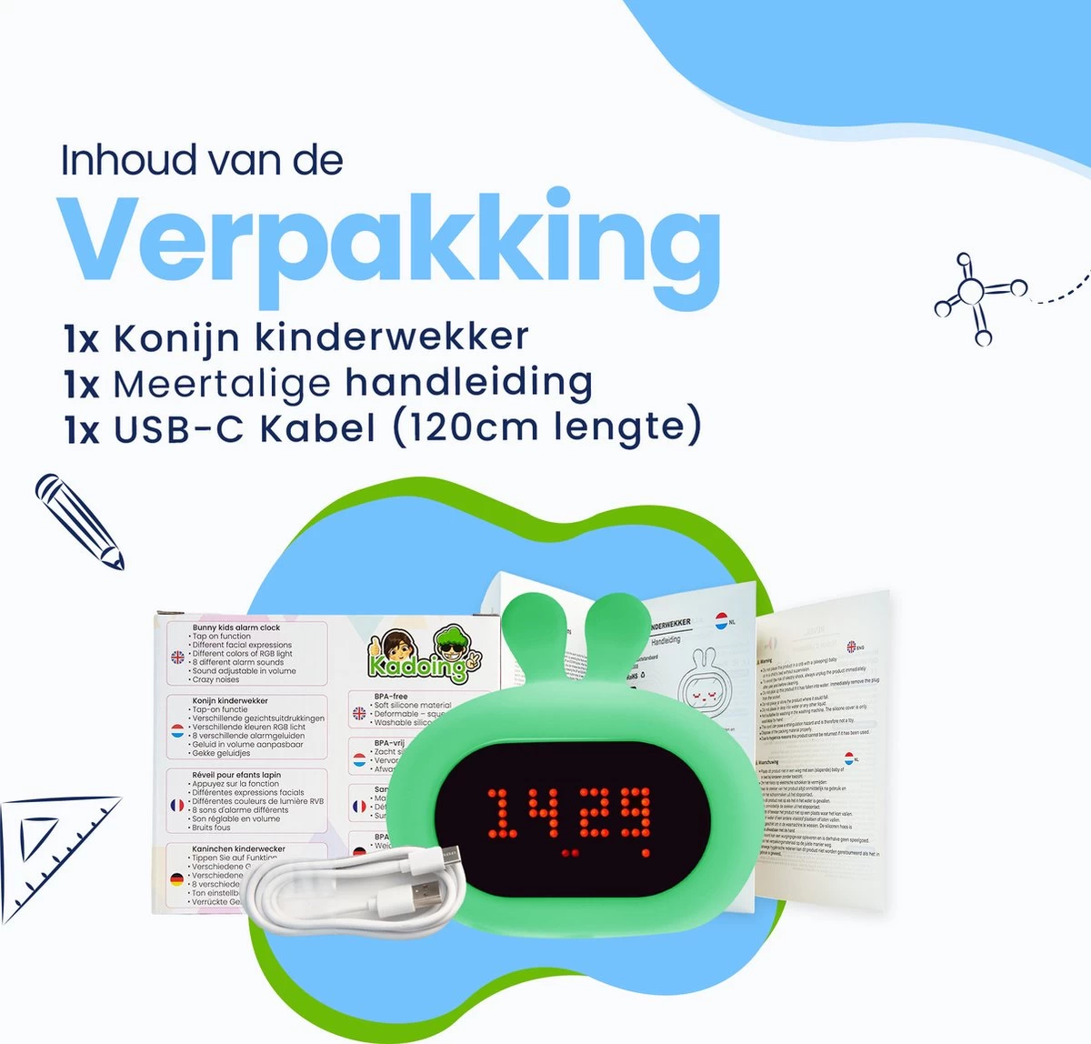 Kadoing Konijn Kinderwekker - Met Gezichtsuitdrukkingen En TAP-ON - Wake Up Light Voor Kinderen - Wekker Digitaal - Kinderklok - Nachtlamp - Slaapkamer - Kinderkamer - Kinderspeelgoed - Speelgoed Cadeau 9 Kadoing Konijn Kinderwekker - Met Gezichtsuitdrukkingen En TAP-ON - Wake Up Light Voor Kinderen - Wekker Digitaal - Kinderklok - Nachtlamp - Slaapkamer - Kinderkamer - Kinderspeelgoed - Speelgoed Cadeau - Afbeelding 9