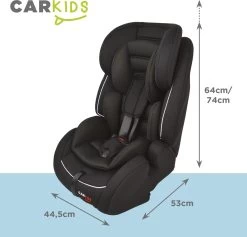 Carkids Verstelbaar Kinderautostoeltje Zwart En Wit | Kinderautostoel Groep 1-2-3 Met Isofix En Top Tether Connector | Kinderen Van 9 Maanden -12 Jaar | 9-36 Kg -Babyproducten Uitverkoop 1200x1150 9