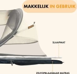 Deryan Baby Luxe Campingbedje – Inclusief Zelfopblaasbare Matras - Cream -Babyproducten Uitverkoop 1200x1151 4