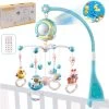 Baby Muzikale Wieg Mobiel, Alldo 360 ° Draaibare Mobiele Wieg Voor Baby's Met Muziek, Verlichting, Multifunctioneel Hangend Born Cot Toy Bedbel Speelgoed Met Afstandsbediening En Projectie