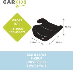 Carkids Auto Zitverhoger Zwart En Wit | Autostoel Groep 2-3 | Kinderen Van 3,5-12 Jaar | 15-36 Kg -Babyproducten Uitverkoop 1200x1152 6