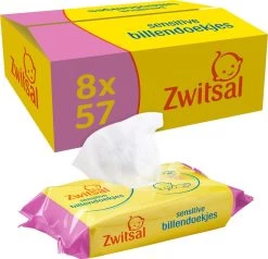 Zwitsal Sensitive Billendoekjes - 8 X 57 Stuks - Voordeelverpakking