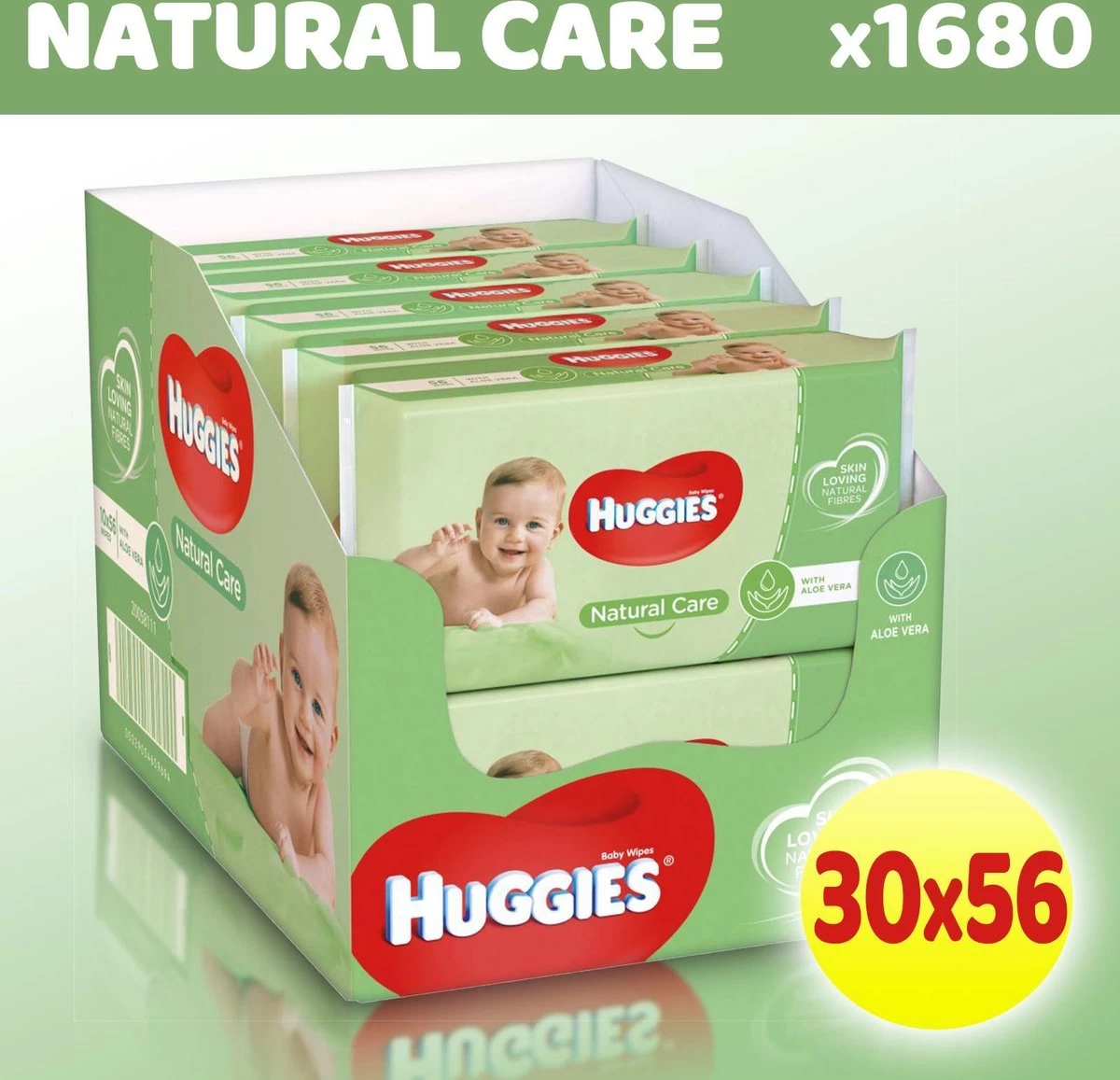 Huggies Billendoekjes Natural Care - Voordeelverpakking 30 Pakken 1 Huggies Billendoekjes Natural Care - Voordeelverpakking 30 Pakken
