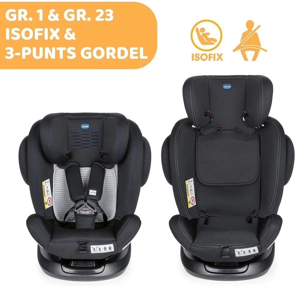 Chicco Autostoel Unico PLUS - Groep 0 1 2 3 - Isofix Bevestiging -Verstelbare Hoofdsteun - Zwart 10 Chicco Autostoel Unico PLUS - Groep 0 1 2 3 - Isofix Bevestiging -Verstelbare Hoofdsteun - Zwart - Afbeelding 10