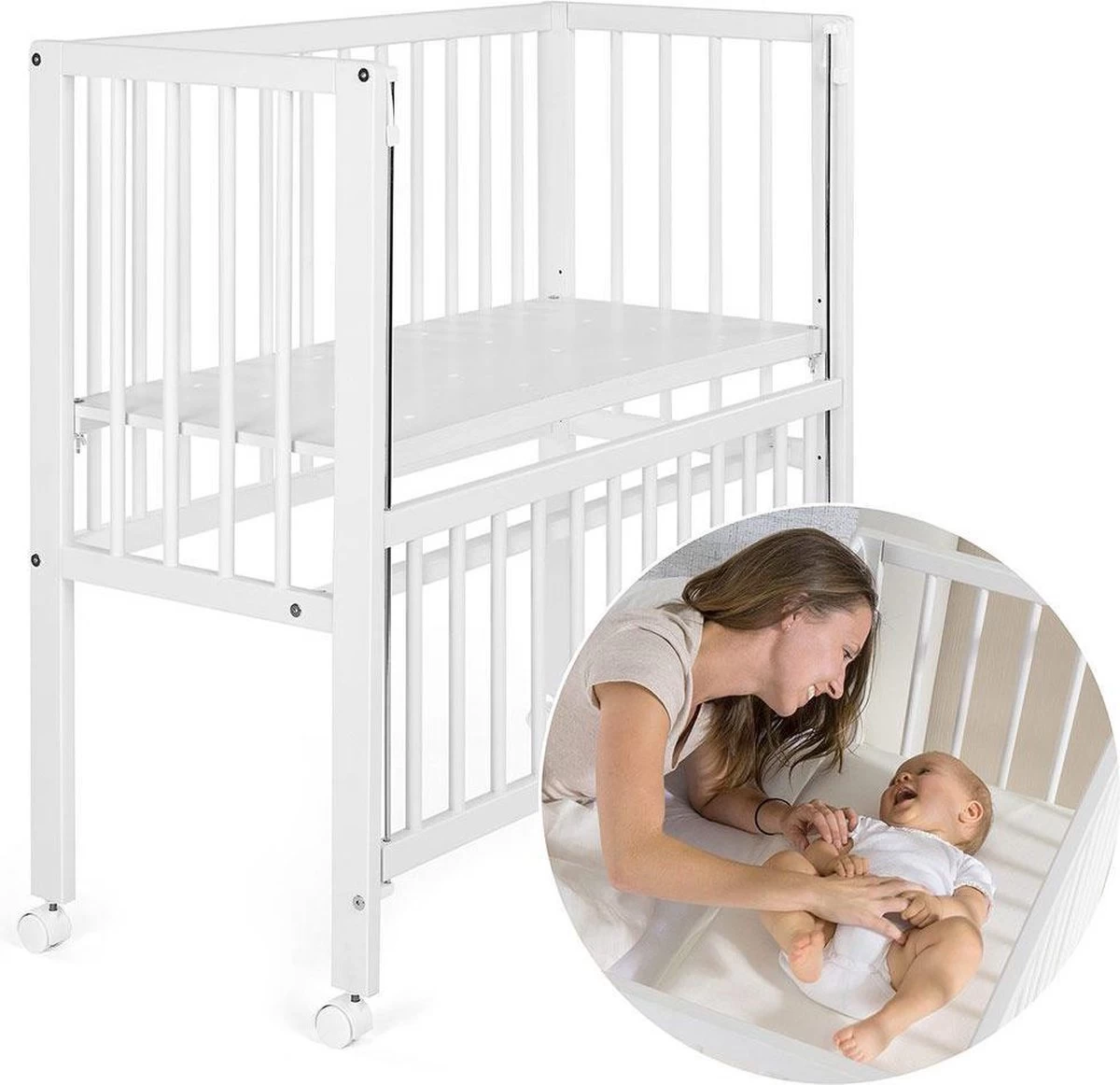 Fillikid Vario Co-Sleeper En Wieg 90 X 40 Cm - Massief Hout - Wit 1 Fillikid Vario Co-Sleeper En Wieg 90 X 40 Cm - Massief Hout - Wit