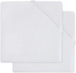 Jollein Baby Hoeslaken Boxmatras Jersey 75x95cm - Wit - 2 Stuks