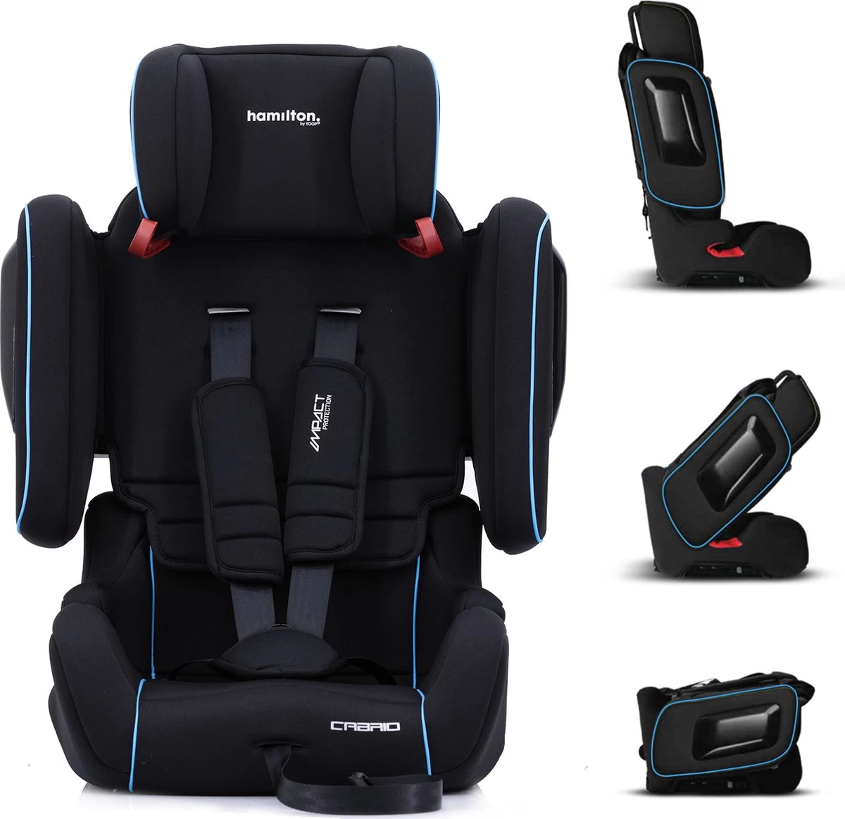 Hamilton By Yoop Cabrio Premium Opvouwbare Autostoel – Veilig, Comfortabel En Lichtgewicht Autozitje – Groep I, II, III Autostoeltje Voor 9 Maanden Tot 12 Jaar – Neon Blauw – ISOFIX Kliksysteem - 1e Opvouwbare Autostoel Ter Wereld - Zwart/Neon Blauw 1 Hamilton By Yoop Cabrio Premium Opvouwbare Autostoel – Veilig, Comfortabel En Lichtgewicht Autozitje – Groep I, II, III Autostoeltje Voor 9 Maanden Tot 12 Jaar – Neon Blauw – ISOFIX Kliksysteem - 1e Opvouwbare Autostoel Ter Wereld - Zwart/Neon Blauw