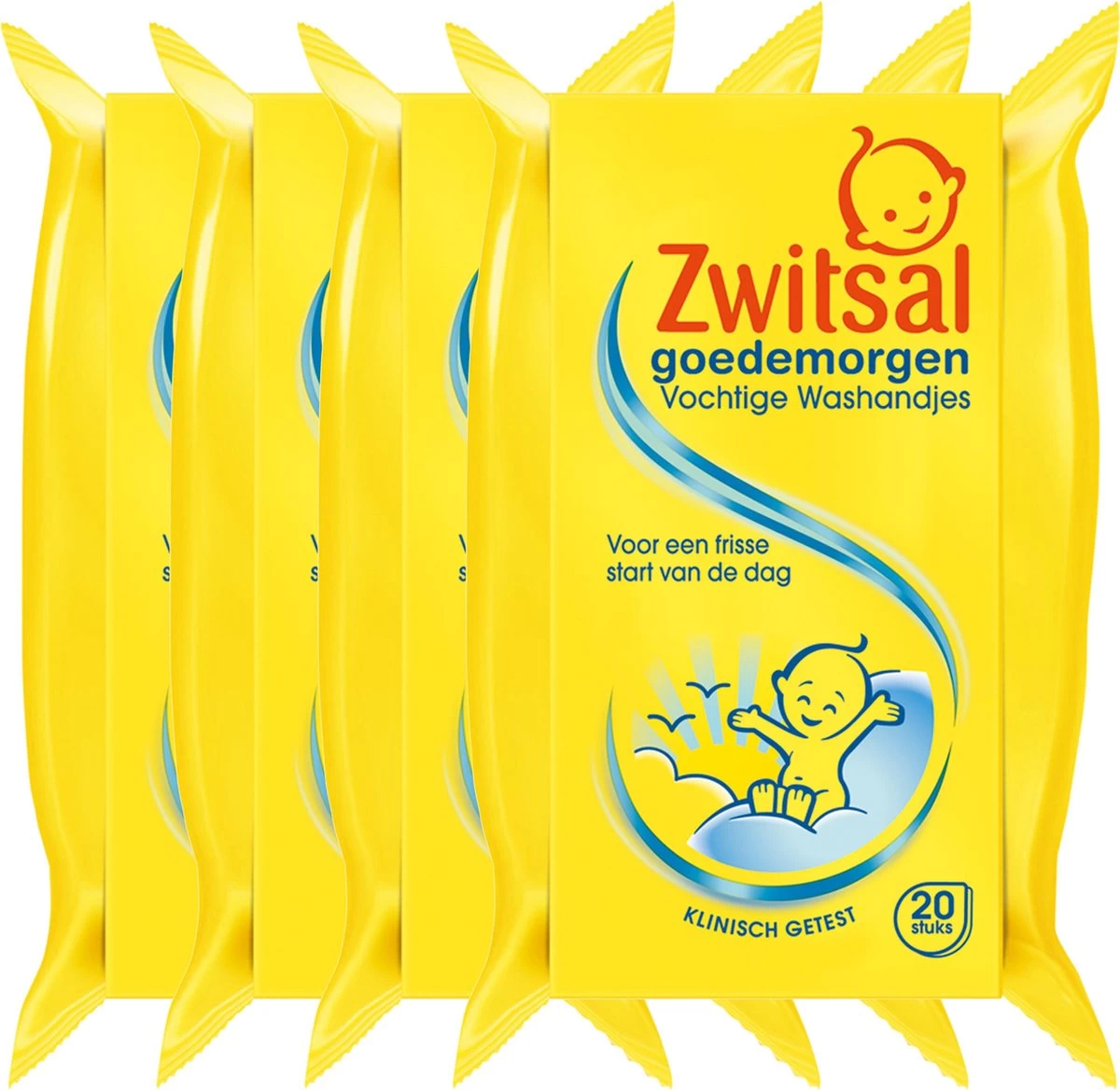 Zwitsal Baby Goedemorgen Vochtige Washandjes - 4 X 20 Stuks - Voordeelverpakking 2 Zwitsal Baby Goedemorgen Vochtige Washandjes - 4 X 20 Stuks - Voordeelverpakking - Afbeelding 2