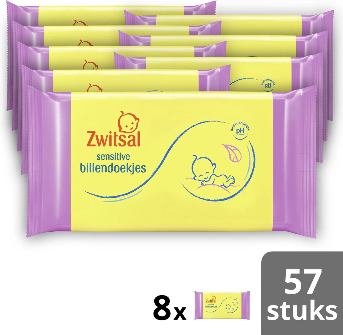 Zwitsal Sensitive Billendoekjes - 8 X 57 Stuks - Voordeelverpakking 7 Zwitsal Sensitive Billendoekjes - 8 X 57 Stuks - Voordeelverpakking - Afbeelding 7