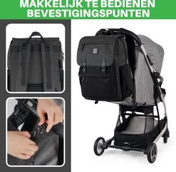 Brisby Slijtvaste Luiertas – Verzorgingstas - Two Tone Zwart En Donkergrijs - Inclusief Verschoonmatje - Isoleervakken - Met Geïntegreerde Kinderwagen Haken -Babyproducten Uitverkoop 1200x1174 5