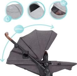 Kinderkraft B-Tour Ash Grey 3-in-1 Combi Kinderwagen Incl. Autostoel KSBTOU00DGR3000 -Babyproducten Uitverkoop 1200x1174 7