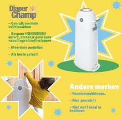 Luieremmer Large Zilver - Groot - Zonder Navulling - Geschikt Voor Pampers En Huggies - Stoma -Babyproducten Uitverkoop 1200x1177 14