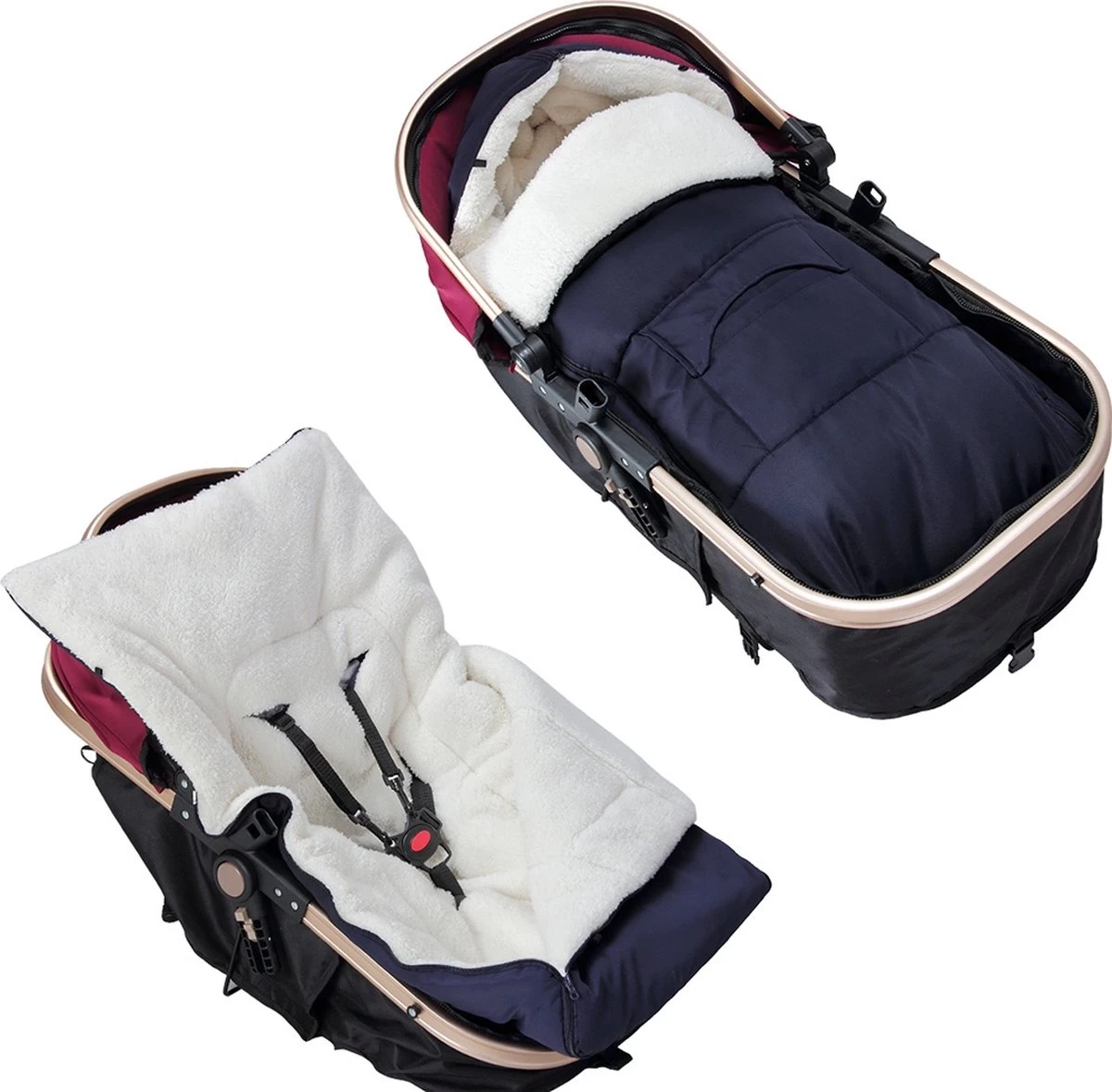 Monzana Voetenzak - Voor Kinderwagen Of Stoeltje - 93x56cm Donkerblauw 6 Monzana Voetenzak - Voor Kinderwagen Of Stoeltje - 93x56cm Donkerblauw - Afbeelding 6