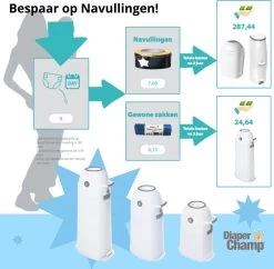 Luieremmer Large Zilver - Groot - Zonder Navulling - Geschikt Voor Pampers En Huggies - Stoma -Babyproducten Uitverkoop 1200x1178 9