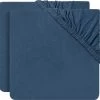 Jollein Baby Hoeslaken Ledikant Jersey 60x120cm - Jeans Blue - 2 Stuks