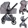 Bebies First Combi 3 In 1 Kinderwagen Optima- Grijs - Inc. Reiswieg, Zitting & Autostoel