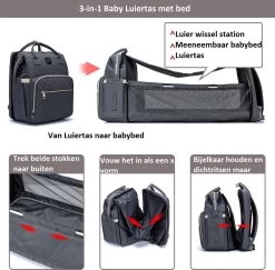 Luiertas - Multifuctioneel Luiertas 3 In 1 - Met Babybedje - Met Verschoningsmatje - Grijs - Met Usb - Met Verdikt Matras 21 Luiertas - Multifuctioneel Luiertas 3 In 1 - Met Babybedje - Met Verschoningsmatje - Grijs - Met Usb - Met Verdikt Matras -Babyproducten Uitverkoop 1200x1182 1