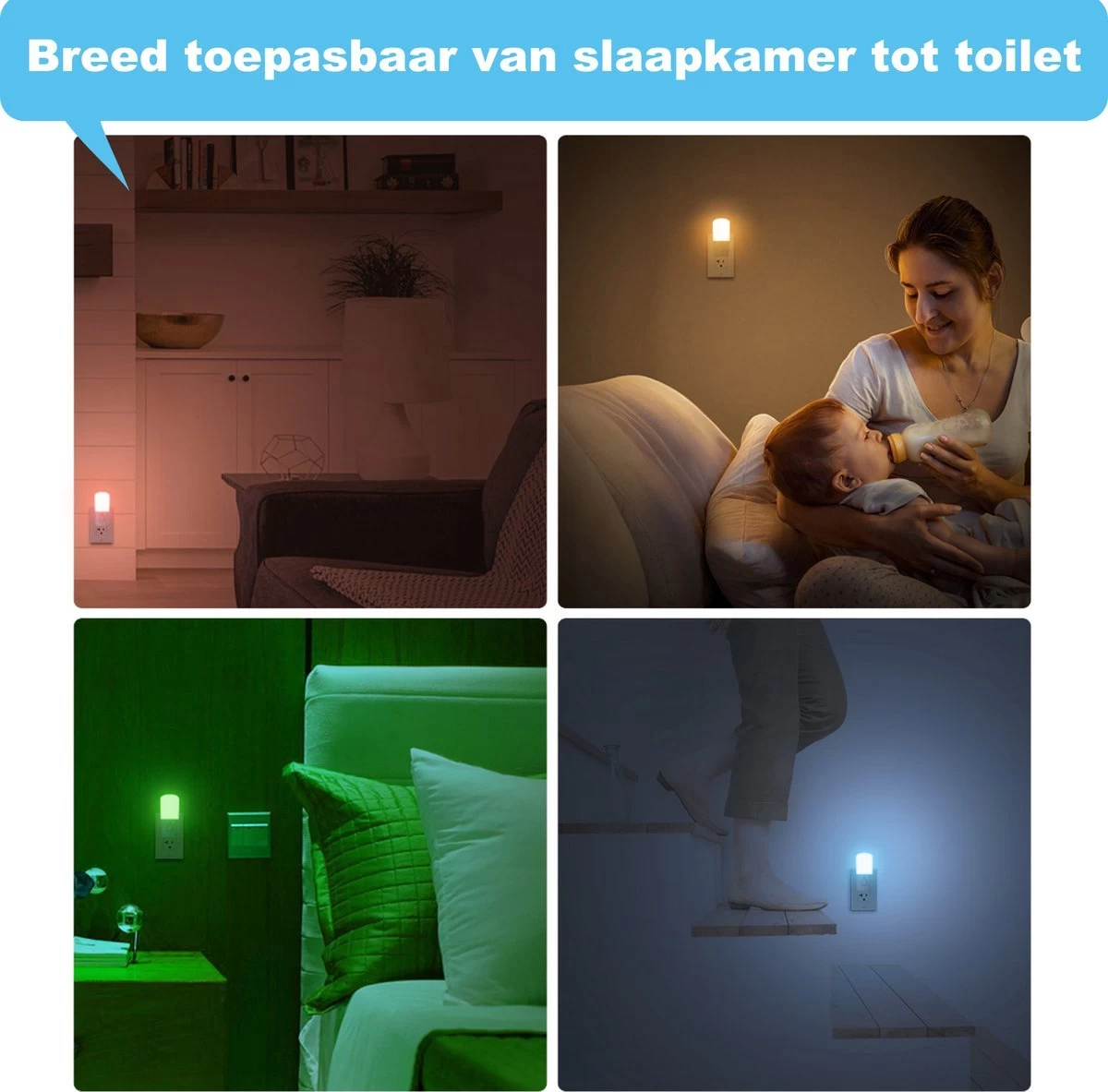 Enjoy Living - 1X LED Nachtlampje Multi Color + Afstandsbediening - 1W - Timer - Stopcontact Nachtlampjes - Kinderkamer - Babykamer - Kinderen - Baby - Volwassen 3 Enjoy Living - 1X LED Nachtlampje Multi Color + Afstandsbediening - 1W - Timer - Stopcontact Nachtlampjes - Kinderkamer - Babykamer - Kinderen - Baby - Volwassen - Afbeelding 3