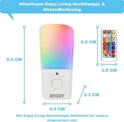 Enjoy Living - 1X LED Nachtlampje Multi Color + Afstandsbediening - 1W - Timer - Stopcontact Nachtlampjes - Kinderkamer - Babykamer - Kinderen - Baby - Volwassen 12 Enjoy Living - 1X LED Nachtlampje Multi Color + Afstandsbediening - 1W - Timer - Stopcontact Nachtlampjes - Kinderkamer - Babykamer - Kinderen - Baby - Volwassen -Babyproducten Uitverkoop 1200x1184 6
