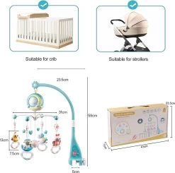 Baby Muzikale Wieg Mobiel, Alldo 360 ° Draaibare Mobiele Wieg Voor Baby's Met Muziek, Verlichting, Multifunctioneel Hangend Born Cot Toy Bedbel Speelgoed Met Afstandsbediening En Projectie -Babyproducten Uitverkoop 1200x1189 6