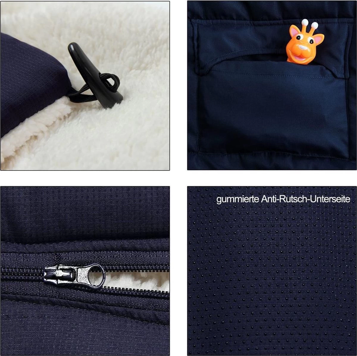 Monzana Voetenzak - Voor Kinderwagen Of Stoeltje - 93x56cm Donkerblauw 4 Monzana Voetenzak - Voor Kinderwagen Of Stoeltje - 93x56cm Donkerblauw - Afbeelding 4