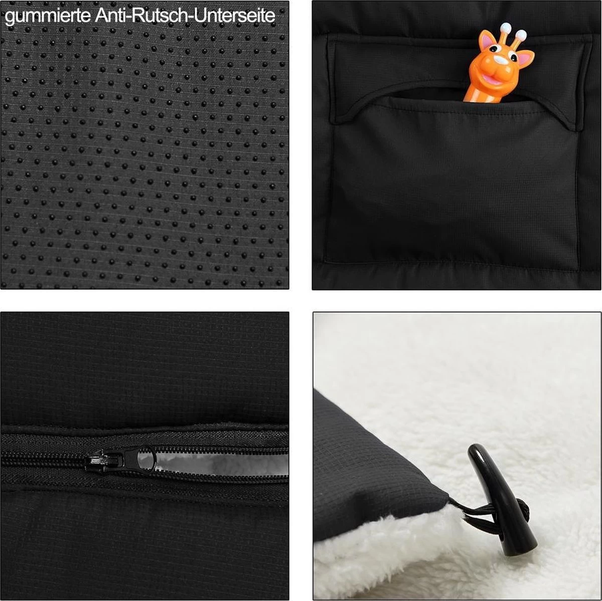 Monzana Voetenzak - Voor Kinderwagen Of Stoeltje - 93x56cm Zwart 2 Monzana Voetenzak - Voor Kinderwagen Of Stoeltje - 93x56cm Zwart - Afbeelding 2