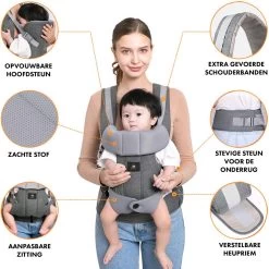 Deryan Ergonomische Draagzak - Buikdrager 2-in-1 Antraciet 11 Deryan Ergonomische Draagzak - Buikdrager 2-in-1 Antraciet -Babyproducten Uitverkoop 1200x1199 25