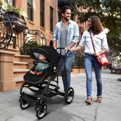 KIDUKU- 3 In 1 Combi-kinderwagen- Zwart- Buggy Incl. Autostoeltje-regenhoes- Inklapbaar -Babyproducten Uitverkoop 1200x1200 1001