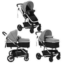 VidaXL Kinderwagen 2-in-1 Aluminium Grijs En Zwart -Babyproducten Uitverkoop 1200x1200 1018