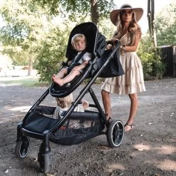 Deryan Evy Kinderwagen - Duo Kinderwagen - Uitbreidbaar - Inclusief Reiswieg - Zwart -Babyproducten Uitverkoop 1200x1200 1050