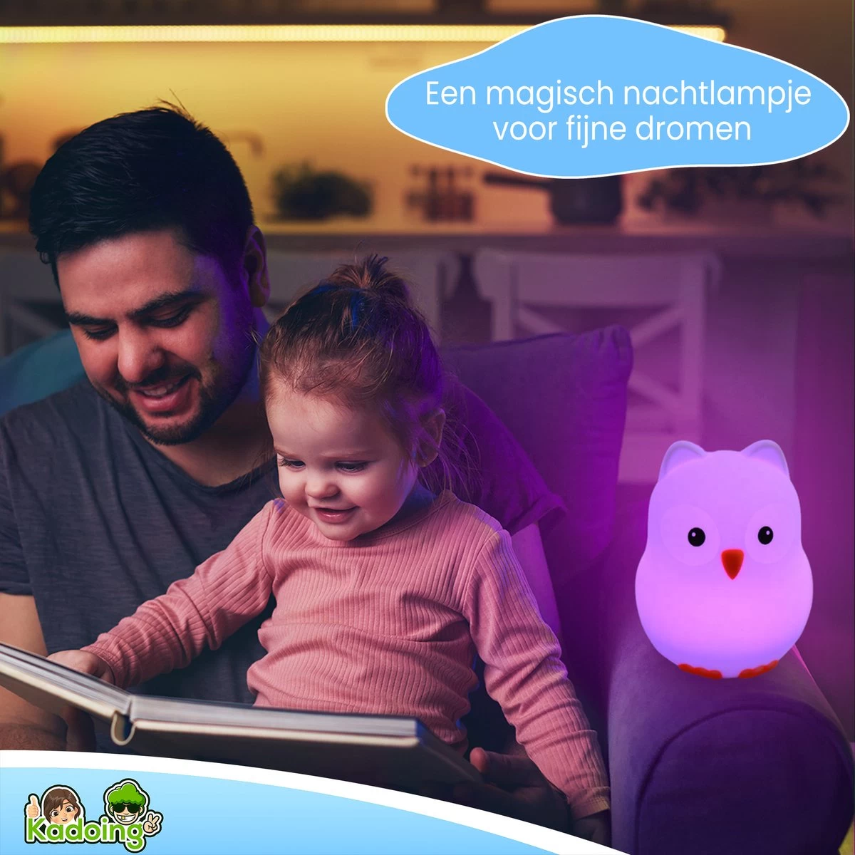 Kadoing Uil Nachtlamp (Groot) - Met TAP-ON & Afstandsbediening - Oplaadbaar - LED Lamp - Gender Reveal - Babyshower - Kraamcadeau - Baby - Babykamer - Verjaardag Kinderen - Kinderkamer - Kinderspeelgoed - Speelgoed Cadeau - Premium Kinderlamp 2 Kadoing Uil Nachtlamp (Groot) - Met TAP-ON & Afstandsbediening - Oplaadbaar - LED Lamp - Gender Reveal - Babyshower - Kraamcadeau - Baby - Babykamer - Verjaardag Kinderen - Kinderkamer - Kinderspeelgoed - Speelgoed Cadeau - Premium Kinderlamp - Afbeelding 2