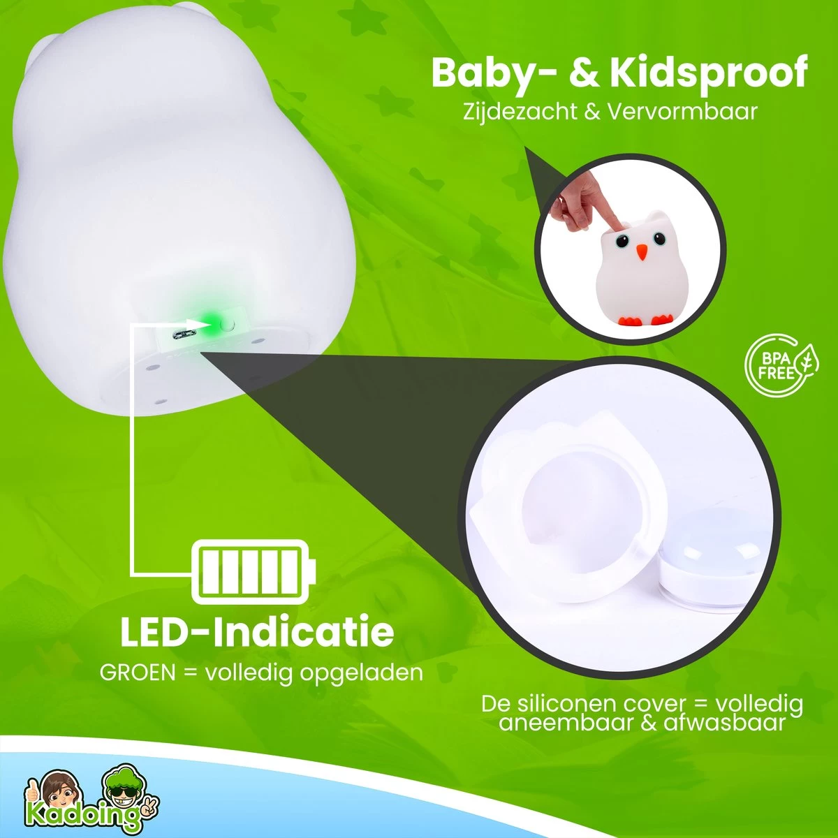 Kadoing Uil Nachtlamp (Groot) - Met TAP-ON & Afstandsbediening - Oplaadbaar - LED Lamp - Gender Reveal - Babyshower - Kraamcadeau - Baby - Babykamer - Verjaardag Kinderen - Kinderkamer - Kinderspeelgoed - Speelgoed Cadeau - Premium Kinderlamp 10 Kadoing Uil Nachtlamp (Groot) - Met TAP-ON & Afstandsbediening - Oplaadbaar - LED Lamp - Gender Reveal - Babyshower - Kraamcadeau - Baby - Babykamer - Verjaardag Kinderen - Kinderkamer - Kinderspeelgoed - Speelgoed Cadeau - Premium Kinderlamp - Afbeelding 10