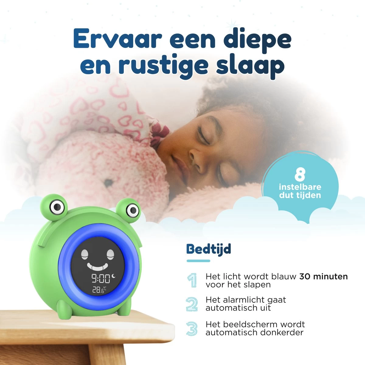 AyeSleep Slaaptrainer – 5 Lichtkleuren Kinderwekker – Dimbaar - Slaaptrainer Kinderen 3 AyeSleep Slaaptrainer – 5 Lichtkleuren Kinderwekker – Dimbaar - Slaaptrainer Kinderen - Afbeelding 3