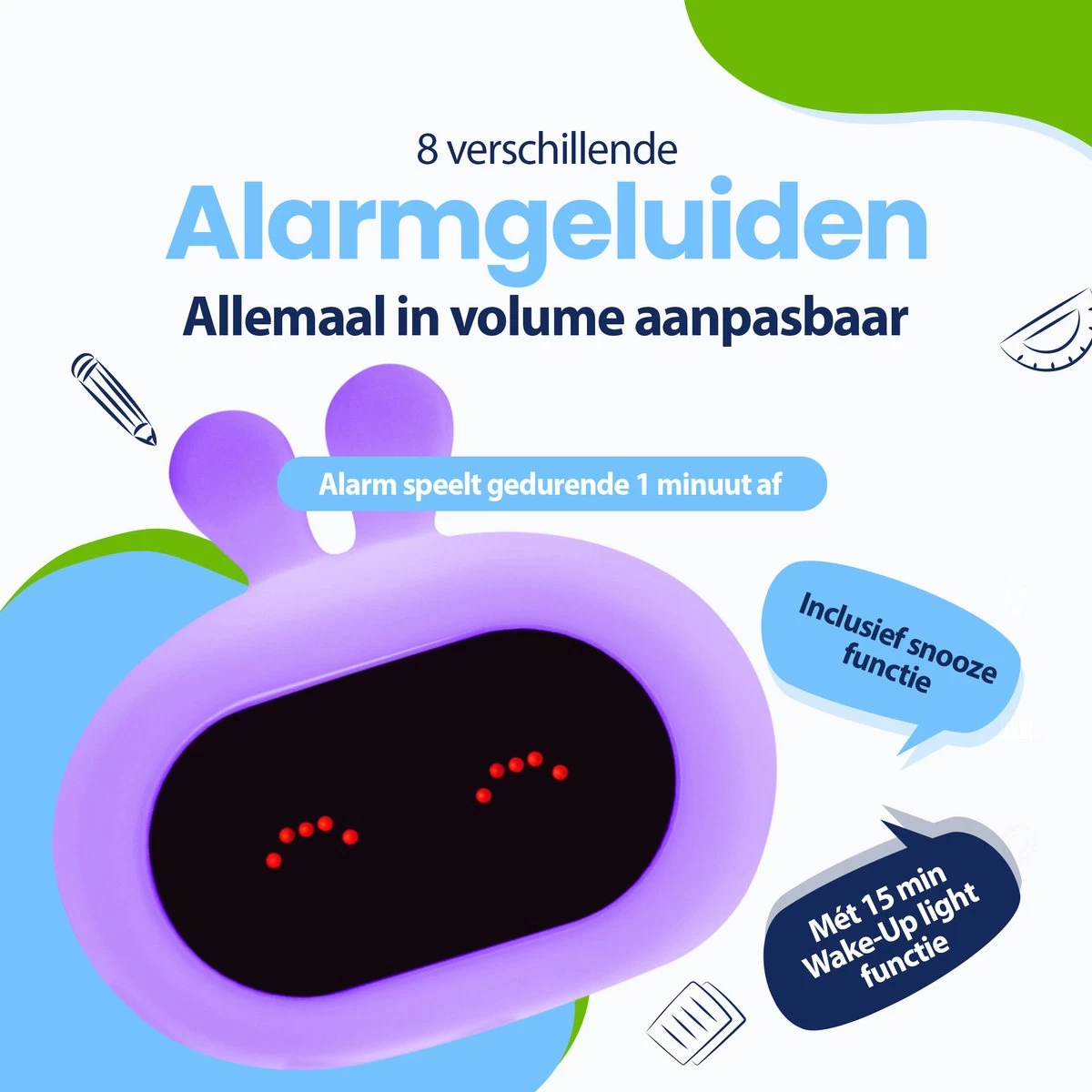 Kadoing Konijn Kinderwekker - Met Gezichtsuitdrukkingen En TAP-ON - Wake Up Light Voor Kinderen - Wekker Digitaal - Kinderklok - Nachtlamp - Slaapkamer - Kinderkamer - Kinderspeelgoed - Speelgoed Cadeau 3 Kadoing Konijn Kinderwekker - Met Gezichtsuitdrukkingen En TAP-ON - Wake Up Light Voor Kinderen - Wekker Digitaal - Kinderklok - Nachtlamp - Slaapkamer - Kinderkamer - Kinderspeelgoed - Speelgoed Cadeau - Afbeelding 3