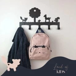Kinderkapstok Zwart Tyro- Duurzaam Materiaal In Een Luxe Uitstraling. - Kapstok Kinderen - Kinderkamer Haakjes - 5 Haken Metaal - Land Of Kids Kinderkapstokken -Babyproducten Uitverkoop 1200x1200 1176