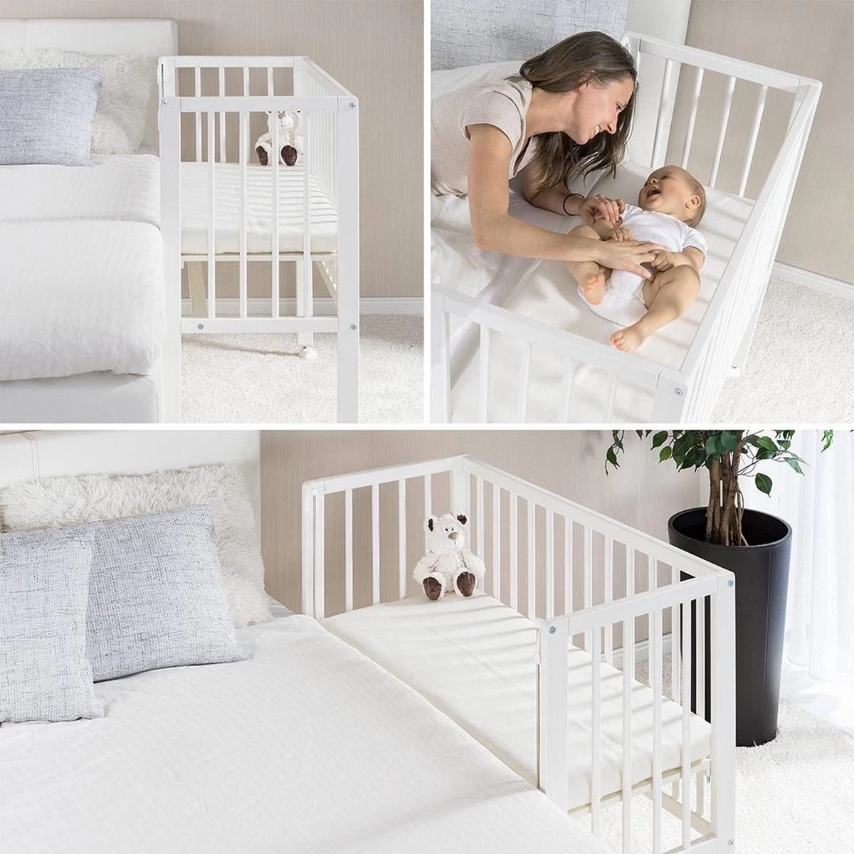 Fillikid Vario Co-Sleeper En Wieg 90 X 40 Cm - Massief Hout - Wit 8 Fillikid Vario Co-Sleeper En Wieg 90 X 40 Cm - Massief Hout - Wit - Afbeelding 8