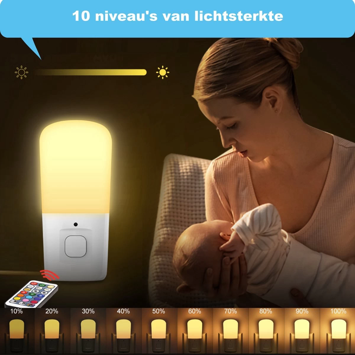 Enjoy Living - 1X LED Nachtlampje Multi Color + Afstandsbediening - 1W - Timer - Stopcontact Nachtlampjes - Kinderkamer - Babykamer - Kinderen - Baby - Volwassen 5 Enjoy Living - 1X LED Nachtlampje Multi Color + Afstandsbediening - 1W - Timer - Stopcontact Nachtlampjes - Kinderkamer - Babykamer - Kinderen - Baby - Volwassen - Afbeelding 5