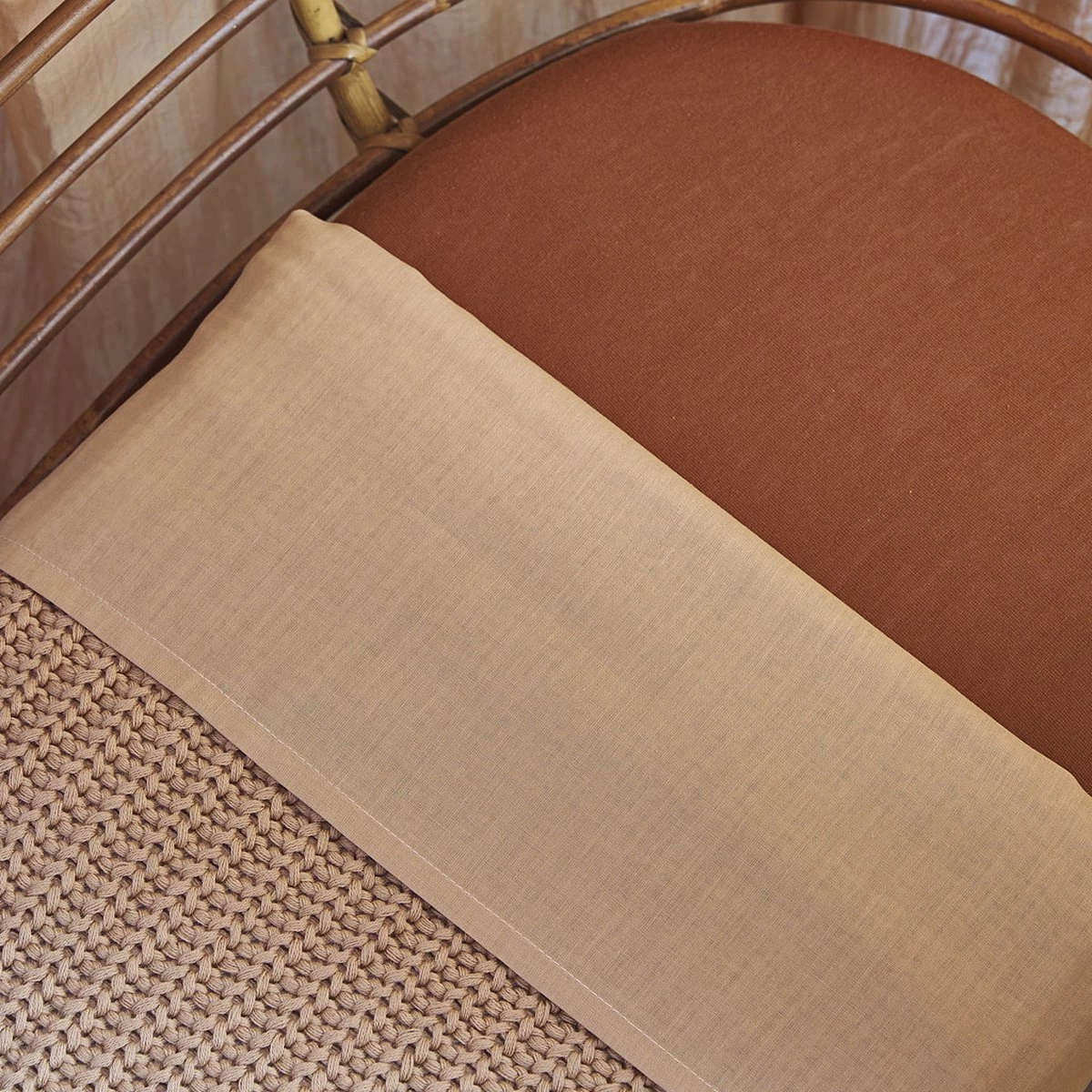 Meyco Uni Wieglaken 2-pack - Camel/warm Sand - 75x100 Cm 3 Meyco Uni Wieglaken 2-pack - Camel/warm Sand - 75x100 Cm - Afbeelding 3