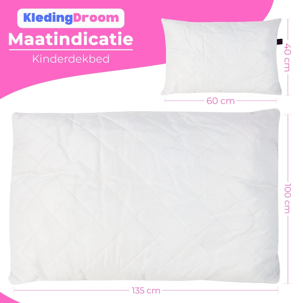 Kinderdekbed 2 In 1 KledingDroom® - 135x100 Cm Dekbed + 40x60 Kussen - Anti-allergisch Wasbaar 2 Kinderdekbed 2 In 1 KledingDroom® - 135x100 Cm Dekbed + 40x60 Kussen - Anti-allergisch Wasbaar - Afbeelding 2