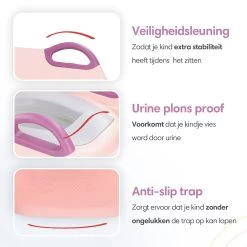 Macx & Macx Toilettrainer Met Trapje - Brilverkleiner Met Handvaten En Opstapje - Opvouwbaar Toilet Bril Zitje - WC Zindelijkheids Training Voor Jongens/Meisjes - Urinoirs Voor Kind/Peuter Van 2 Tot 7 Jaar - Roze -Babyproducten Uitverkoop 1200x1200 1510