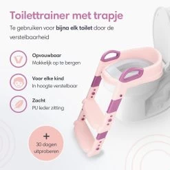 Macx & Macx Toilettrainer Met Trapje - Brilverkleiner Met Handvaten En Opstapje - Opvouwbaar Toilet Bril Zitje - WC Zindelijkheids Training Voor Jongens/Meisjes - Urinoirs Voor Kind/Peuter Van 2 Tot 7 Jaar - Roze -Babyproducten Uitverkoop 1200x1200 1511