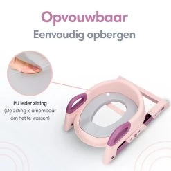 Macx & Macx Toilettrainer Met Trapje - Brilverkleiner Met Handvaten En Opstapje - Opvouwbaar Toilet Bril Zitje - WC Zindelijkheids Training Voor Jongens/Meisjes - Urinoirs Voor Kind/Peuter Van 2 Tot 7 Jaar - Roze -Babyproducten Uitverkoop 1200x1200 1515
