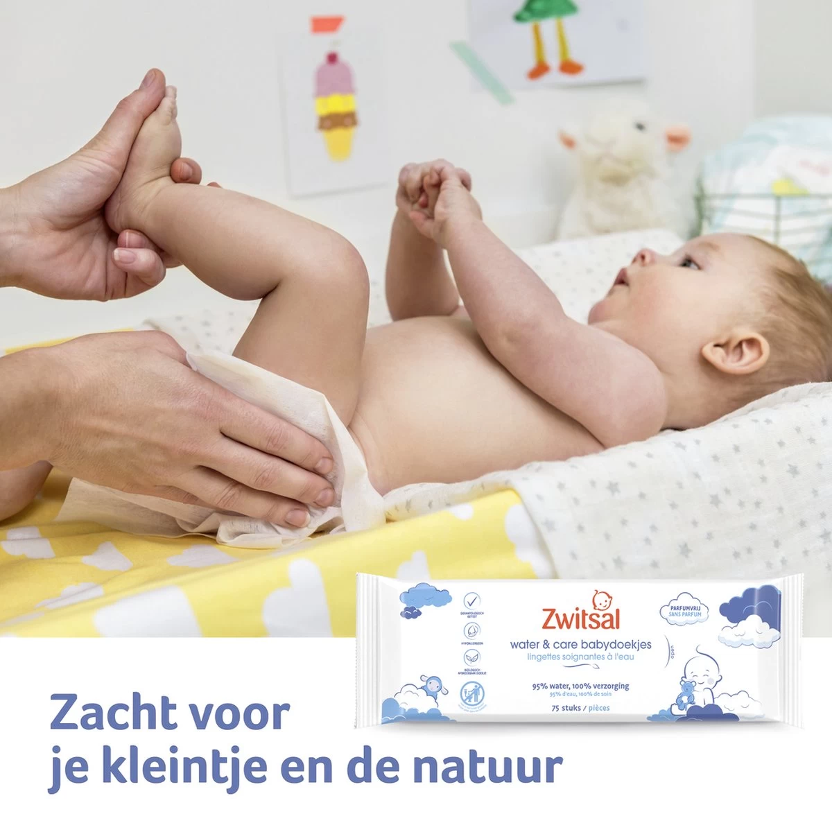 Zwitsal Water & Care Billendoekjes Parfumvrij - 900 Doekjes - Voordeelverpakking 7 Zwitsal Water & Care Billendoekjes Parfumvrij - 900 Doekjes - Voordeelverpakking - Afbeelding 7