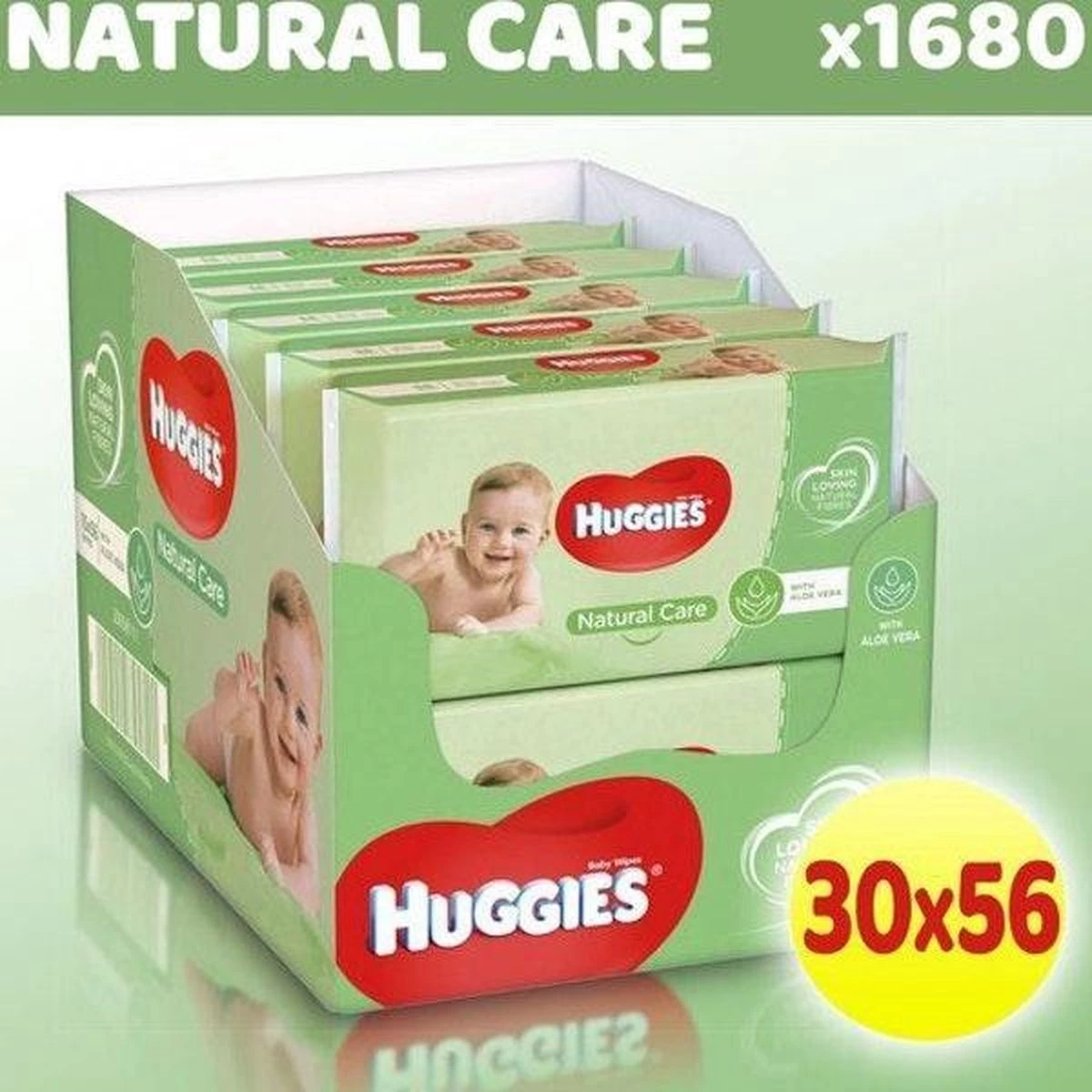 Huggies Billendoekjes Natural Care - Voordeelverpakking 30 Pakken 2 Huggies Billendoekjes Natural Care - Voordeelverpakking 30 Pakken - Afbeelding 2