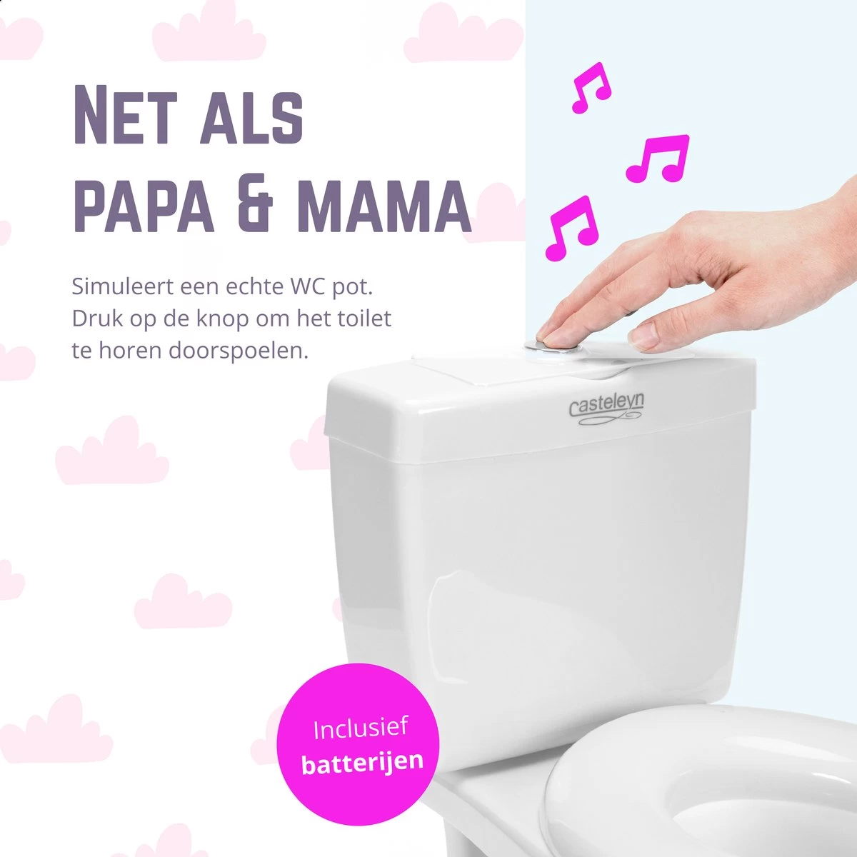 Casteleyn - Plaspotje - WC Potje - Toilet Trainer - Kinder Toilet - Met Geluid - Tot 21KG - Wit 8 Casteleyn - Plaspotje - WC Potje - Toilet Trainer - Kinder Toilet - Met Geluid - Tot 21KG - Wit - Afbeelding 8