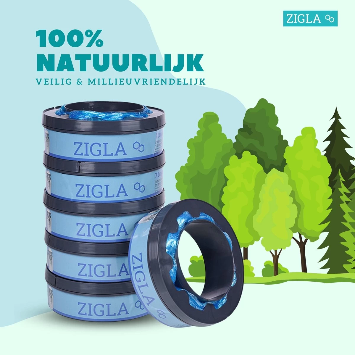 Zigla – 6x Luieremmer Navulling – Navulcassette - Geschikt Voor Tommee Tippee Sangenic Tec 9 Zigla – 6x Luieremmer Navulling – Navulcassette - Geschikt Voor Tommee Tippee Sangenic Tec - Afbeelding 9